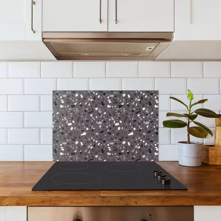 Kitchen splashback for hob - Terrazzo - Pattern - Gray — 3