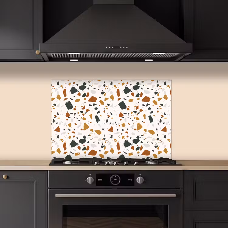 Kitchen splashback for hob - Terrazzo - Pattern - White - Terra — 5
