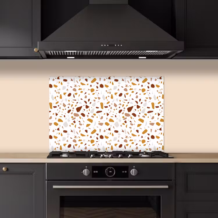 Kitchen splashback for hob - Terrazzo - Pattern - White - Urban — 5
