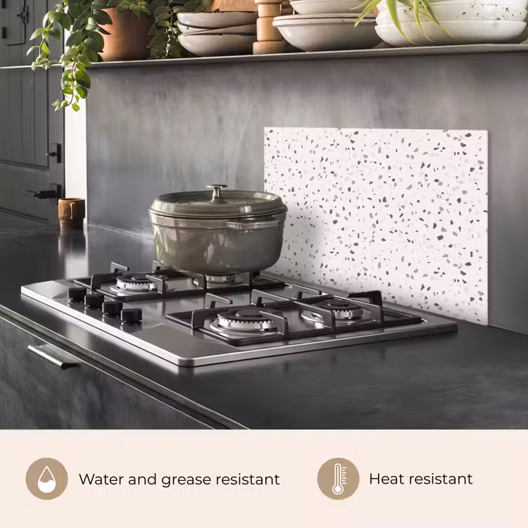 Kitchen splashback for hob - Terrazzo - Pattern - Cream — 2