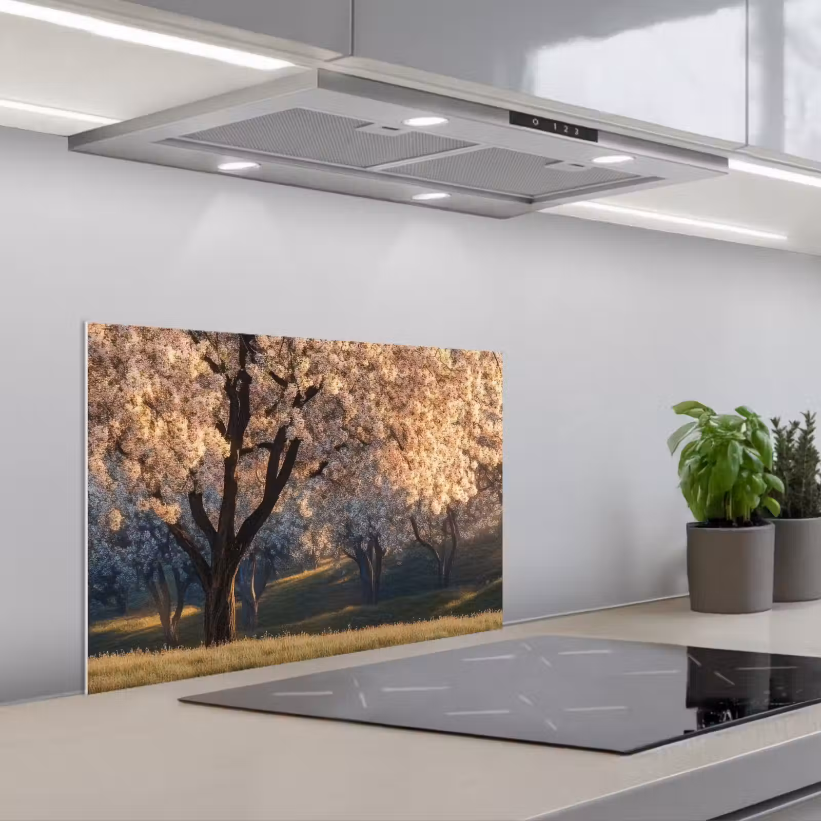 Kitchen splashback for hob - Trees - Blossom - Spring — 1