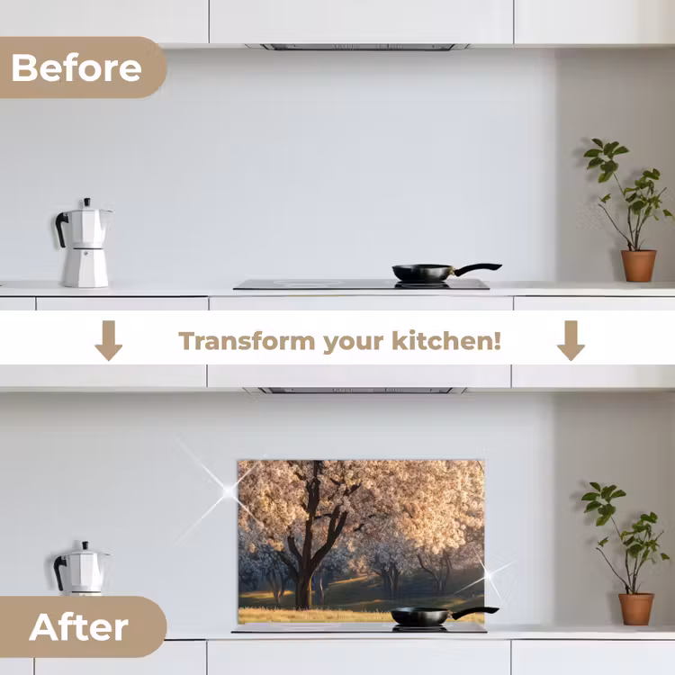 Kitchen splashback for hob - Trees - Blossom - Spring — 7