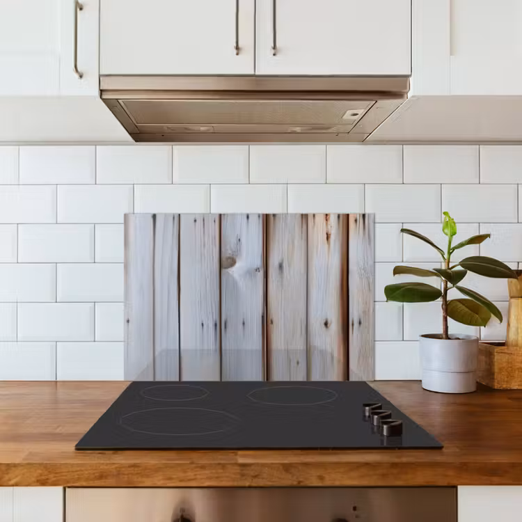 Kitchen splashback for hob - Wood - Shelves - Weathered — 3