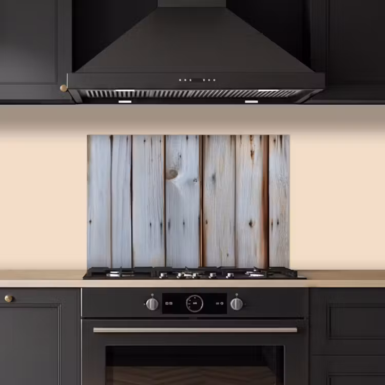Kitchen splashback for hob - Wood - Shelves - Weathered — 5