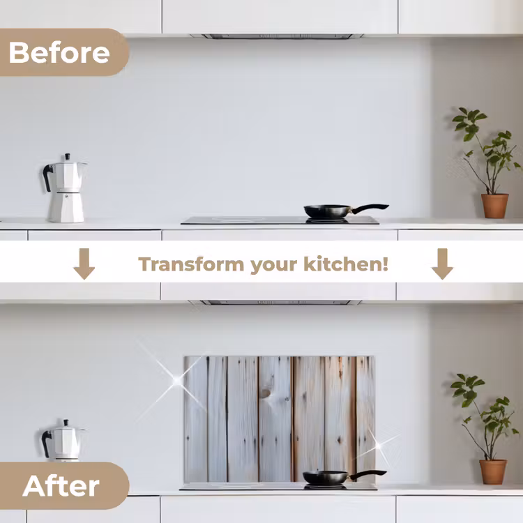 Kitchen splashback for hob - Wood - Shelves - Weathered — 7