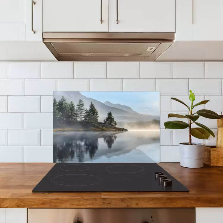 Kitchen splashback for hob - Lake - Fog - Mountains - Landscape — 3
