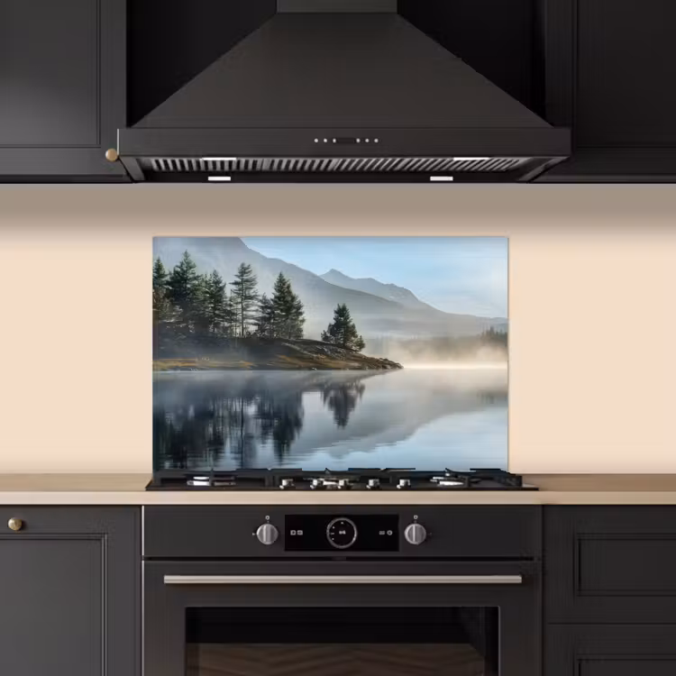 Kitchen splashback for hob - Lake - Fog - Mountains - Landscape — 5
