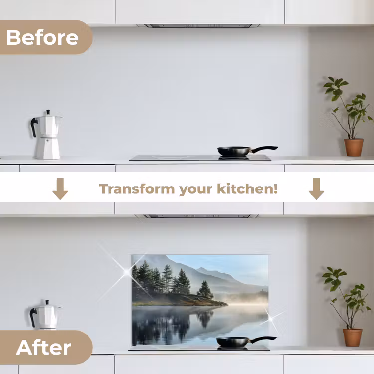 Kitchen splashback for hob - Lake - Fog - Mountains - Landscape — 7