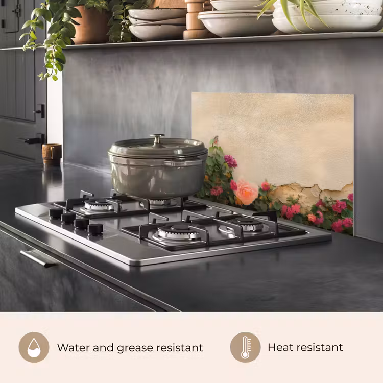 Kitchen splashback for hob - Roses - Wall - Vintage — 2