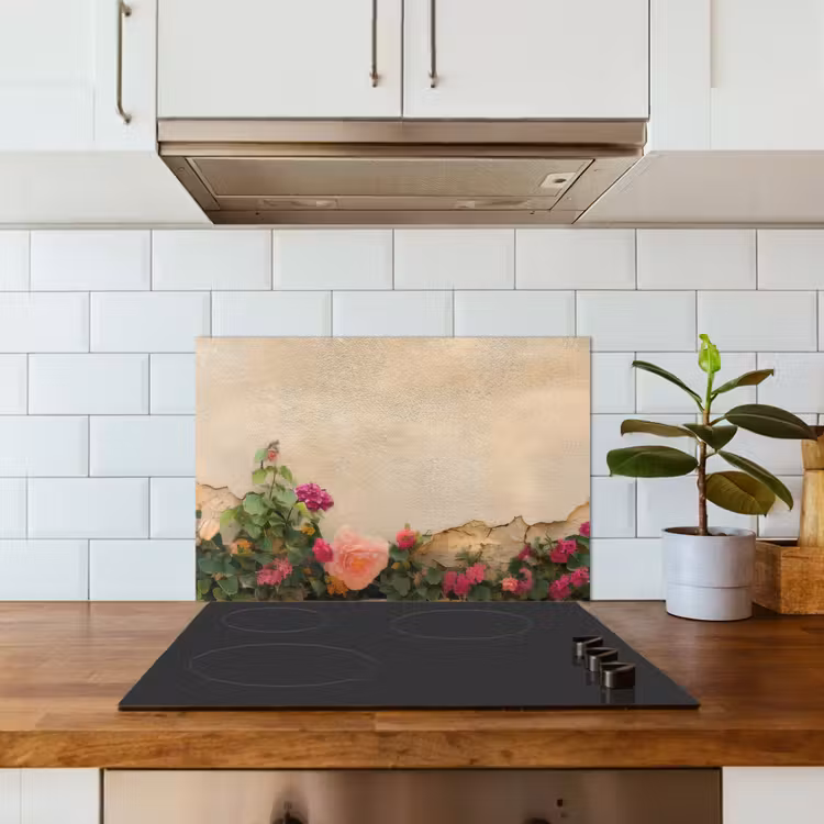 Kitchen splashback for hob - Roses - Wall - Vintage — 3