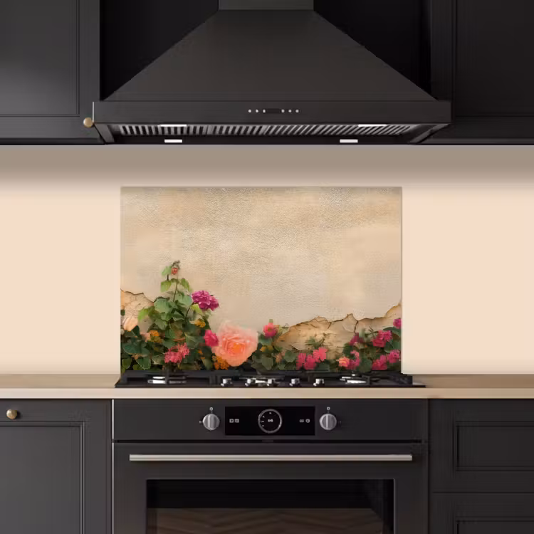 Kitchen splashback for hob - Roses - Wall - Vintage — 5