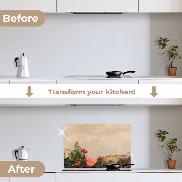 Kitchen splashback for hob - Roses - Wall - Vintage — 7