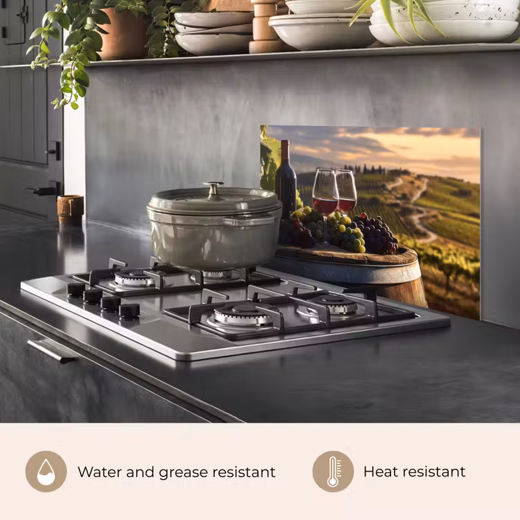 Kitchen splashback for hob - Wine - Grapes - Hills - Landscape — 2