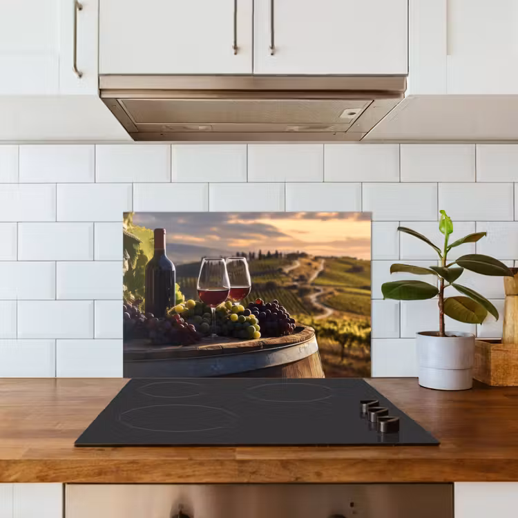 Kitchen splashback for hob - Wine - Grapes - Hills - Landscape — 3