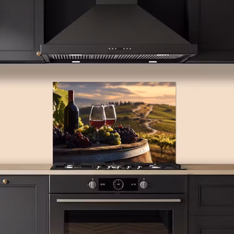 Kitchen splashback for hob - Wine - Grapes - Hills - Landscape — 5