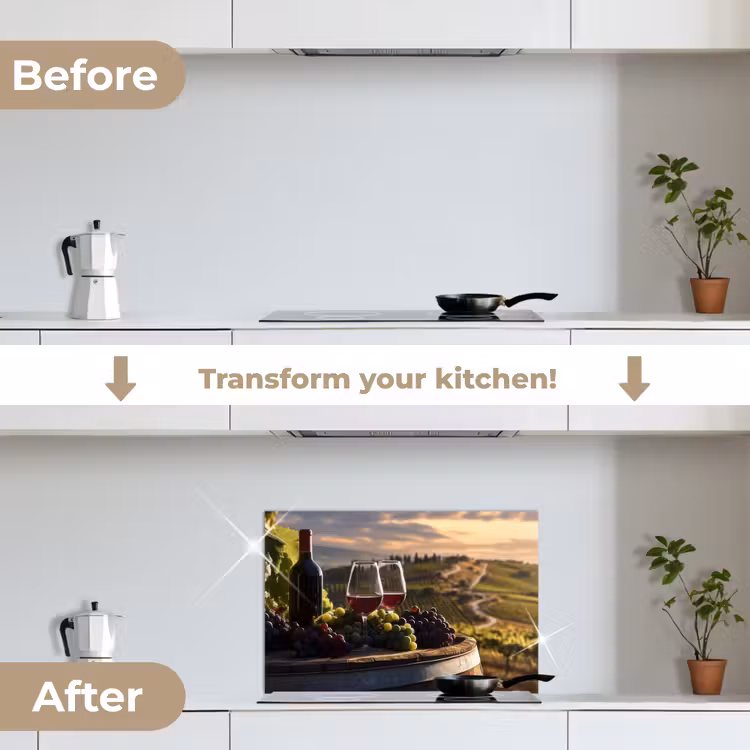 Kitchen splashback for hob - Wine - Grapes - Hills - Landscape — 7