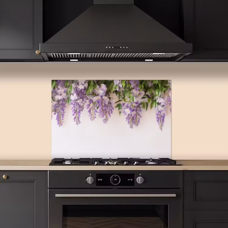 Kitchen splashback for hob - Wisteria - Flowers - Purple — 5