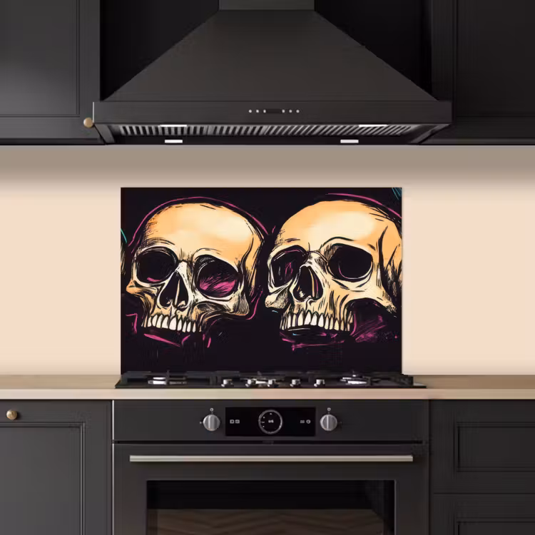 Kitchen splashback for hob - Skulls - Graffiti - Neon — 5