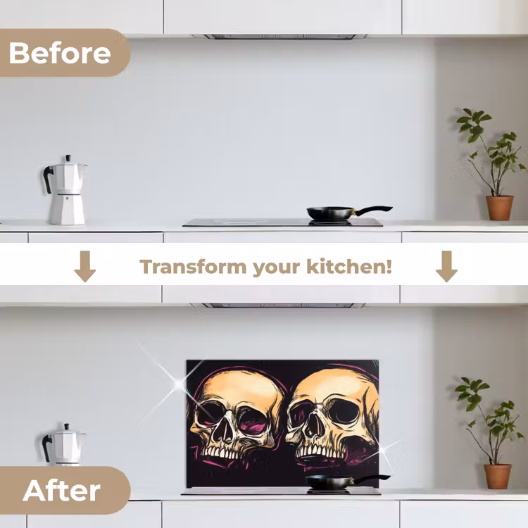 Kitchen splashback for hob - Skulls - Graffiti - Neon — 7