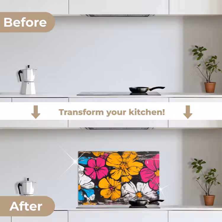 Kitchen splashback for hob - Street Art - Flowers - Mix — 7