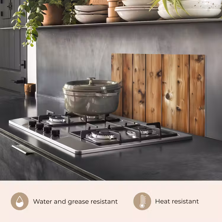 Kitchen splashback for hob - Wood - Shelves - Brown — 2