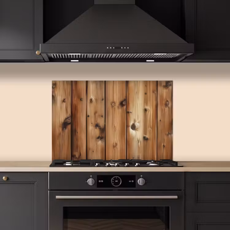 Kitchen splashback for hob - Wood - Shelves - Brown — 5