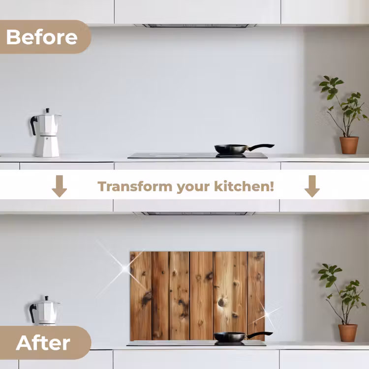Kitchen splashback for hob - Wood - Shelves - Brown — 7
