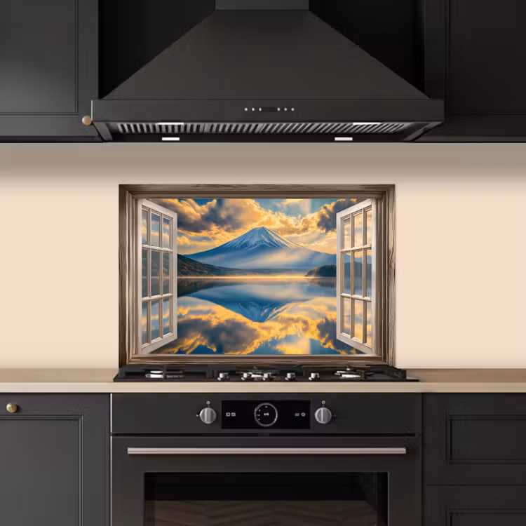 Kitchen splashback for hob - Views - Landscape - Mountains - Views - Window — 5