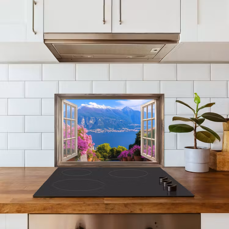 Kitchen splashback for hob - Views - Mountain - Landscape - Views - Lake — 3