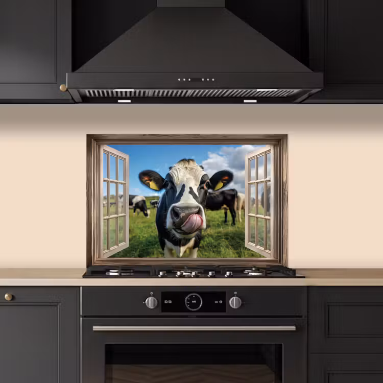 Kitchen splashback for hob - Vista - Cow - Meadow - Animals - Nature — 5