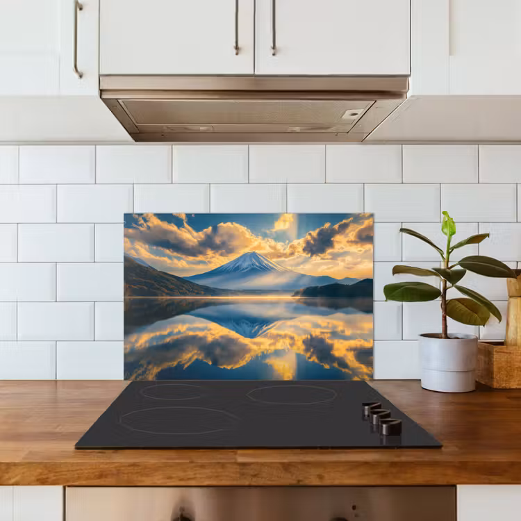 Kitchen splashback for hob - Mountain - River - Sunset — 3