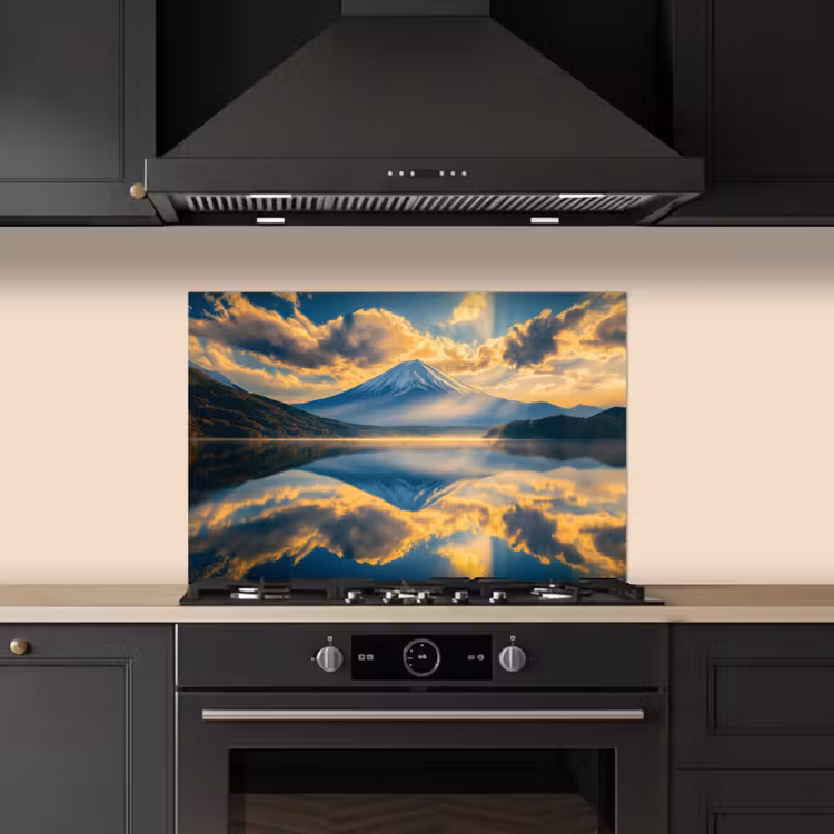Kitchen splashback for hob - Mountain - River - Sunset — 5