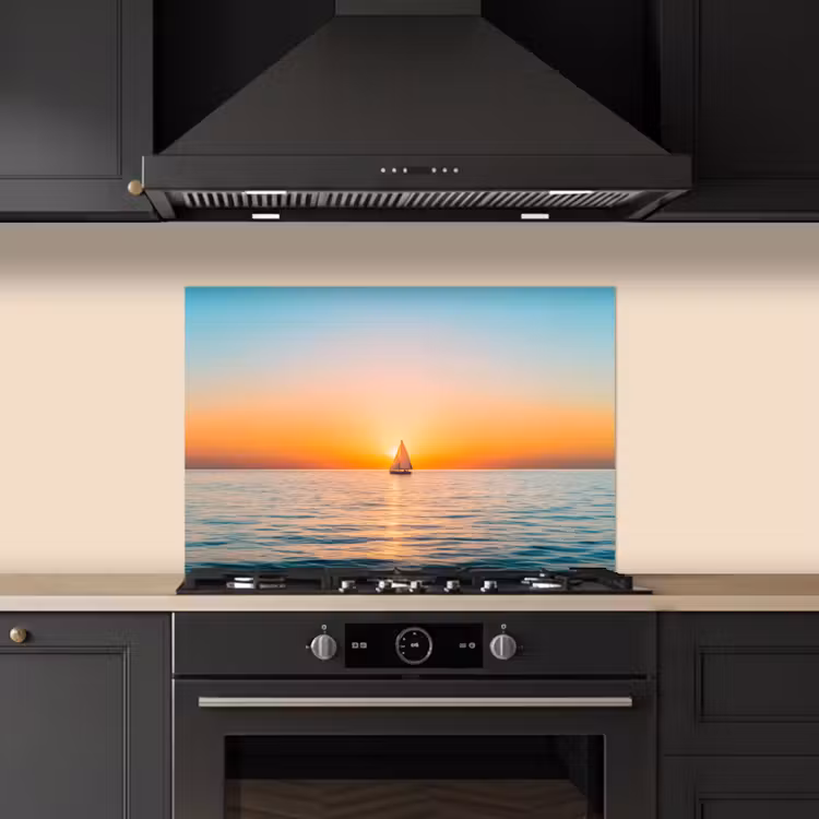 Kitchen splashback for hob - Sea - Sailboat - Sunset — 5