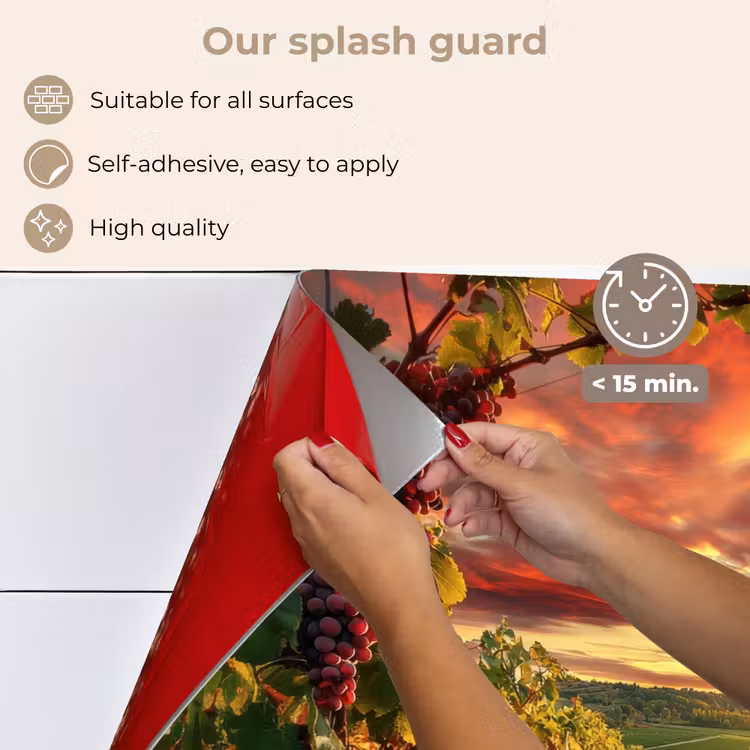 Kitchen splashback for hob - Vineyard - Grapes - Sunset — 4