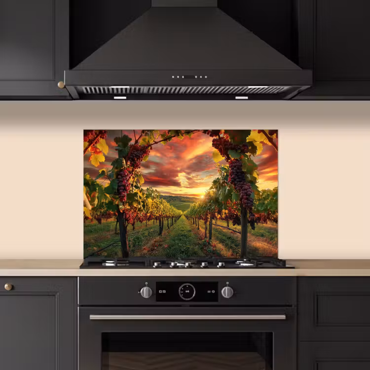 Kitchen splashback for hob - Vineyard - Grapes - Sunset — 5