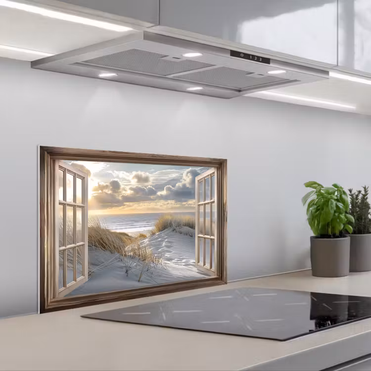 Kitchen splashback for hob - Vista - Beach - Dunes - Sea - Nature — 1