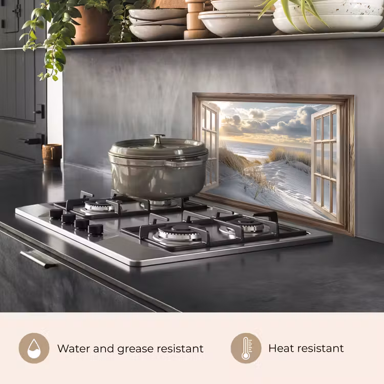 Kitchen splashback for hob - Vista - Beach - Dunes - Sea - Nature — 2