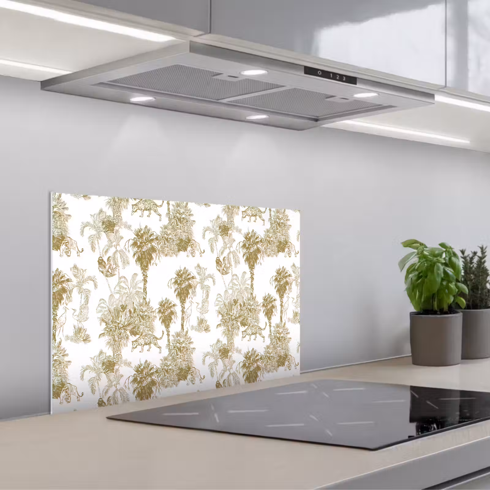 Kitchen splashback for hob - Jungle - Abstract - Beige — 1