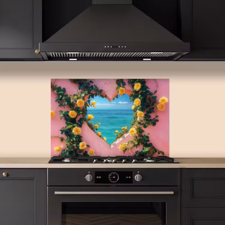 Kitchen splashback for hob - Heart - Sea - Wall — 5