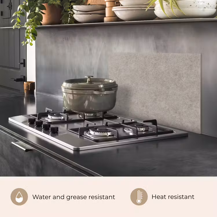 Kitchen splashback for hob - Pattern - Concrete - Grey — 2