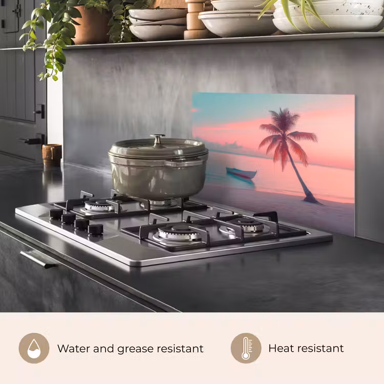 Kitchen splashback for hob - Sea - Boat - Sunset — 2