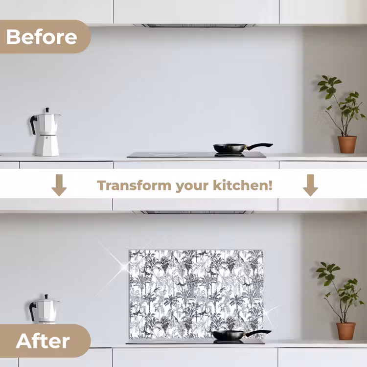 Kitchen splashback for hob - Monkey - Jungle - Abstract - Gray — 7