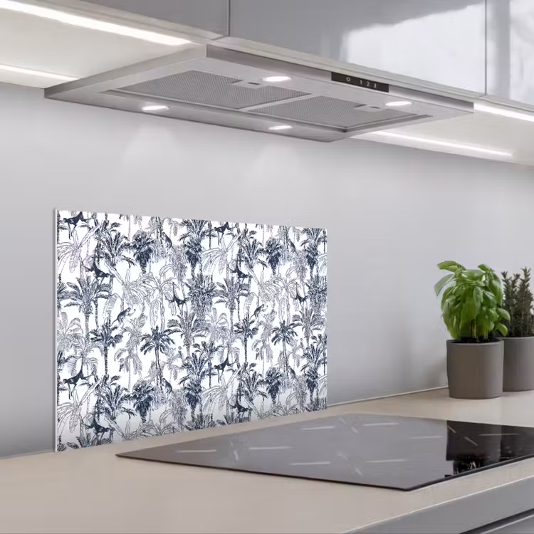 Kitchen splashback for hob - Monkey - Jungle - Blue — 1