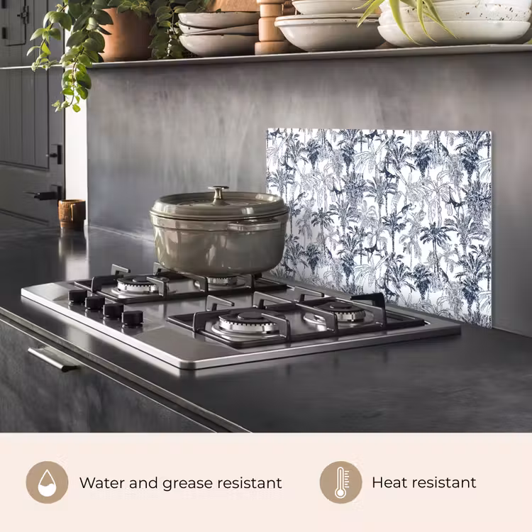 Kitchen splashback for hob - Monkey - Jungle - Blue — 2