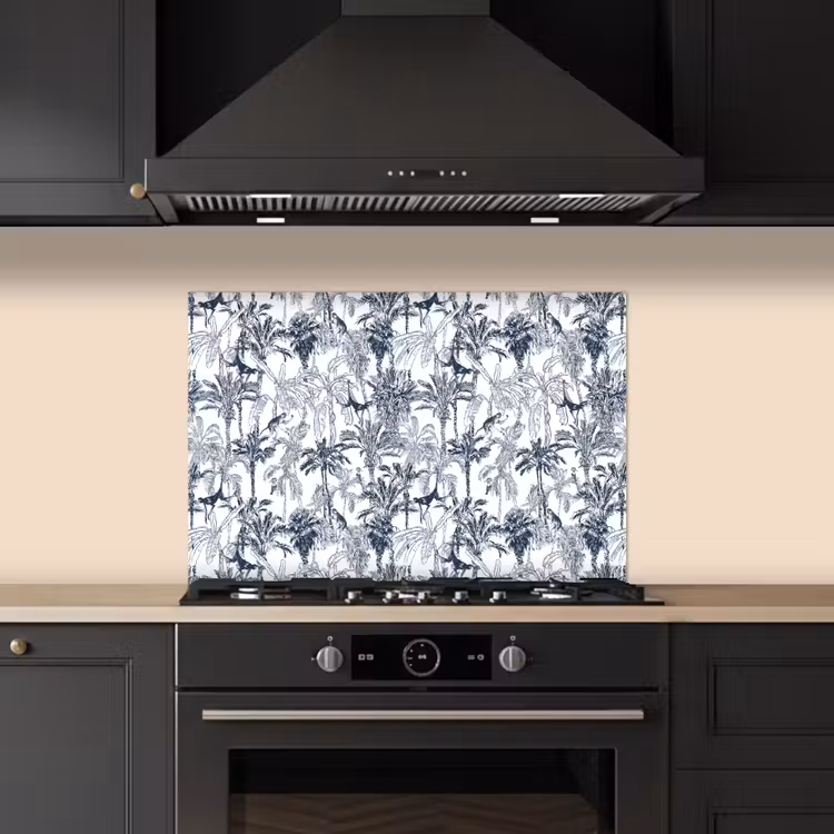 Kitchen splashback for hob - Monkey - Jungle - Blue — 5