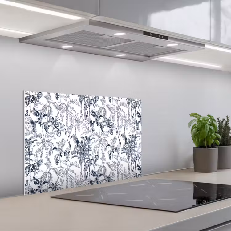 Kitchen splashback for hob - Tiger - Jungle - Blue — 1