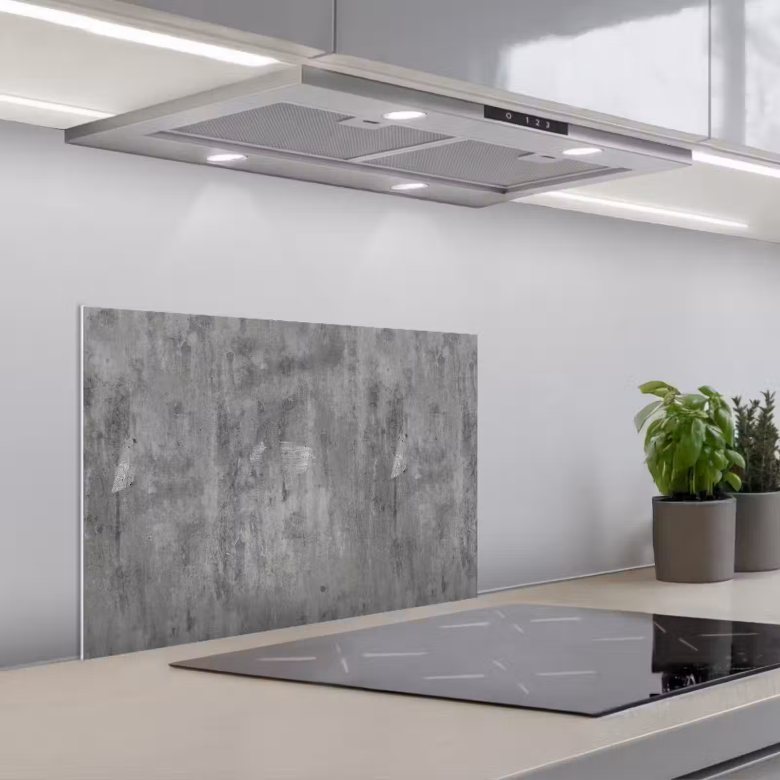 Kitchen splashback for hob - Rust - Concrete - Pattern — 1