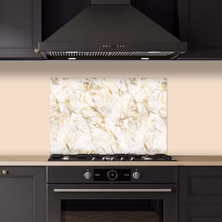 Kitchen splashback for hob - Gold - Light - Grain - Marble — 5