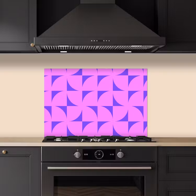 Kitchen splashback for hob - Quadrants - Purple - Pink - Squares — 5
