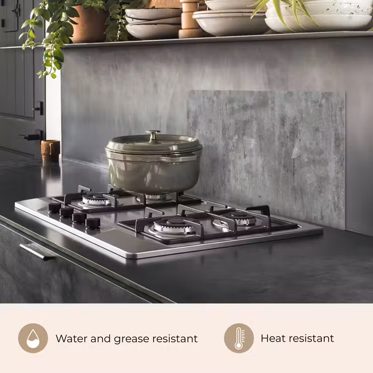 Kitchen splashback for hob - Rust - Concrete - Pattern — 2